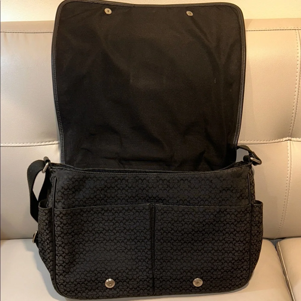 Coach Signature Hudson Laptop Black Men's Messenger Bag